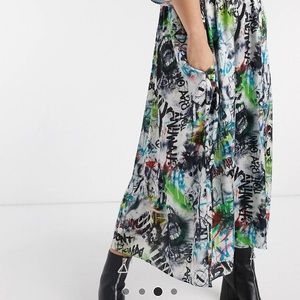 ASOS x COLLUSION Graffiti Print Smock Dress
